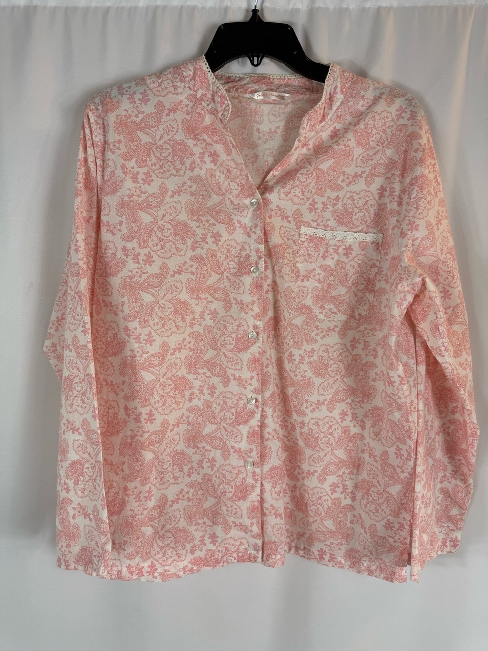 French Country Pink Paisley Cotton Top, pajamas